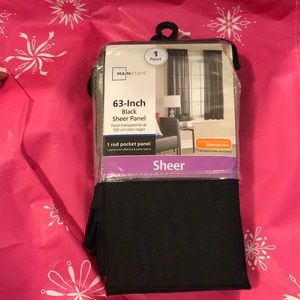 63 inch black sheer panel curtains